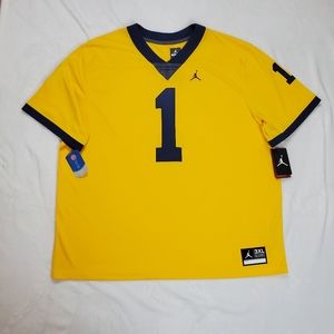 Jordan University of Michigan Football Maize #1 Limited Alternate Jersey
